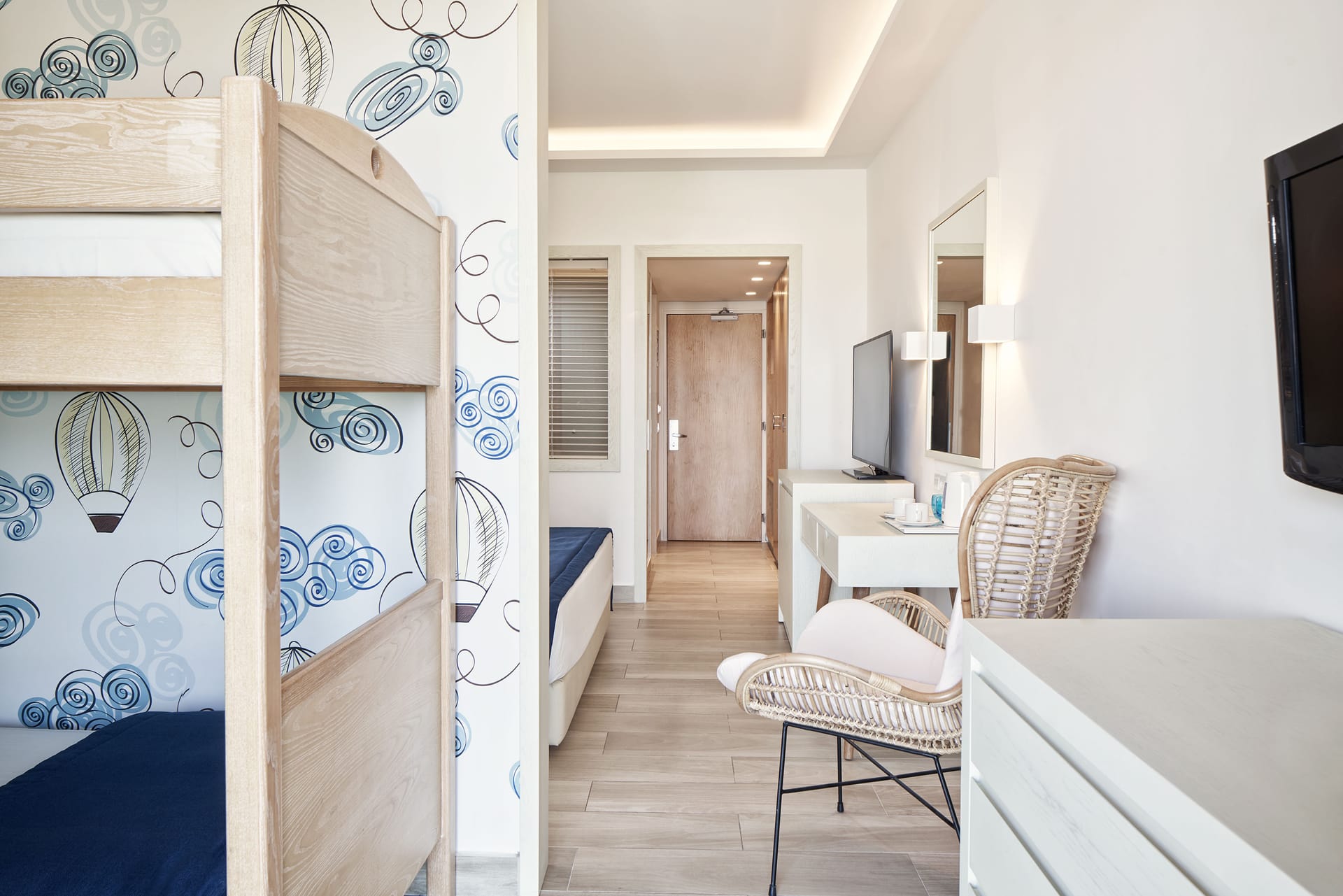 Family Room Sea View (Bunk Beds) Atlantica Aegean Blue, Rhodes