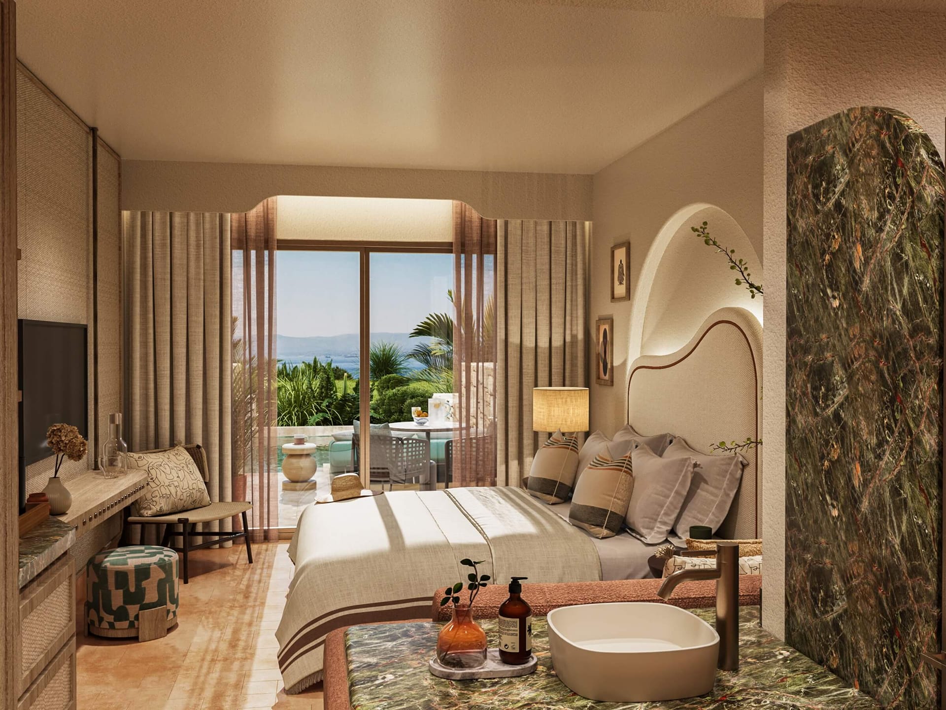 Sirius Getaway King Inland View with Swim Out Pool