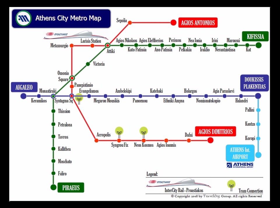 Athens Metro Map - Titania closest Metro Station is Panepistimio