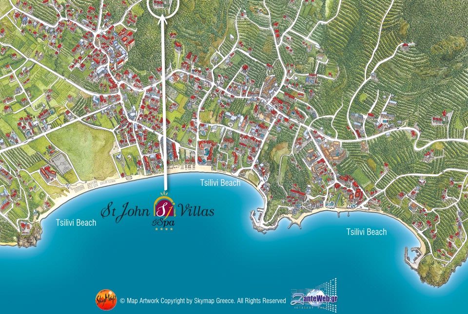 Map & directions Saint John Villas Zante St. John Villas Zante Island Book Online