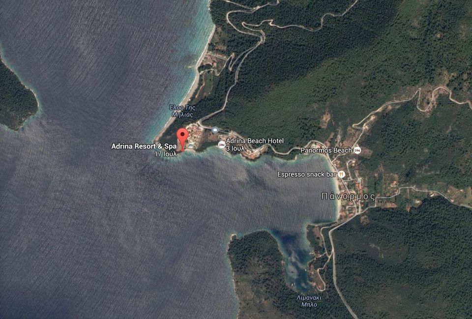 Skopelos Hotels, map Adrina Resort & Spa