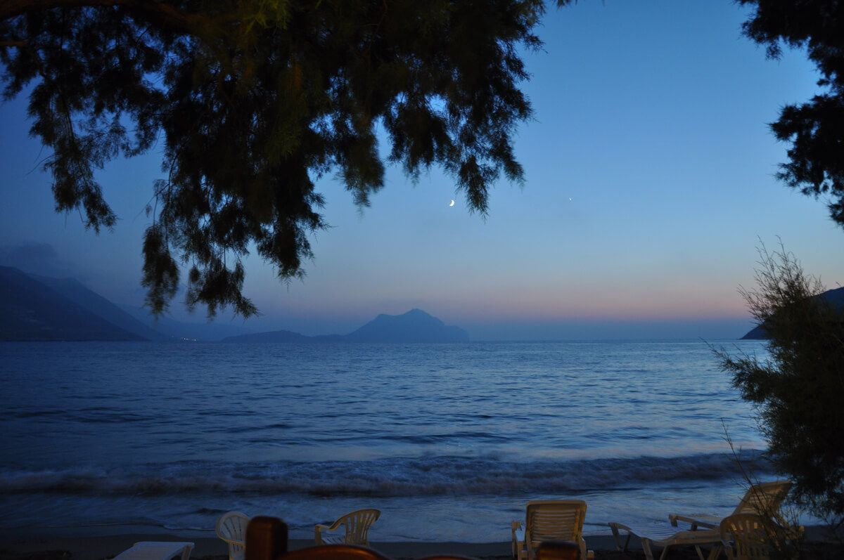 The hotel beach - Aegiali beach