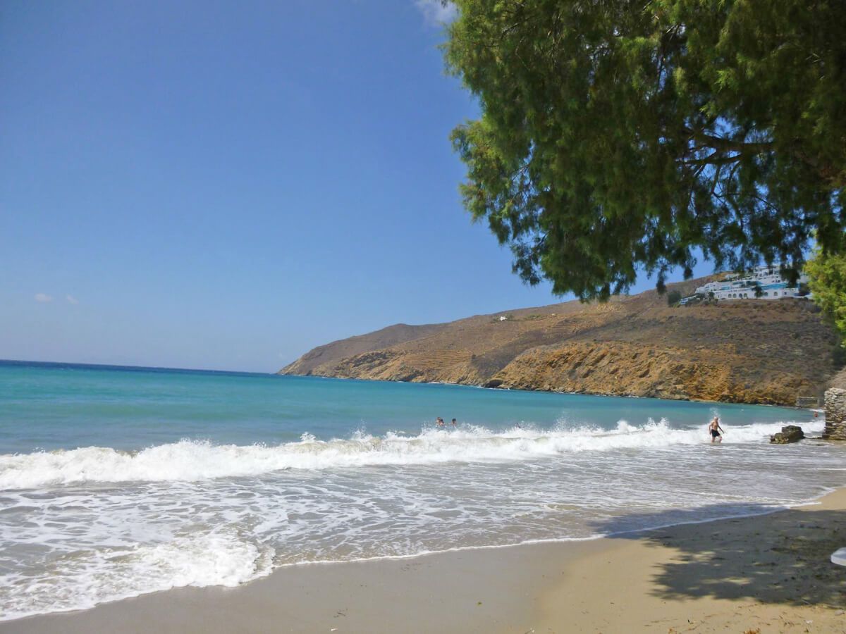 The hotel beach - Aegiali beach