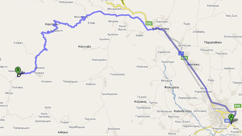 1st Route via Kalambaka
