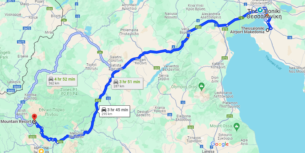 Driving Directions from Thessaloniki International Airport