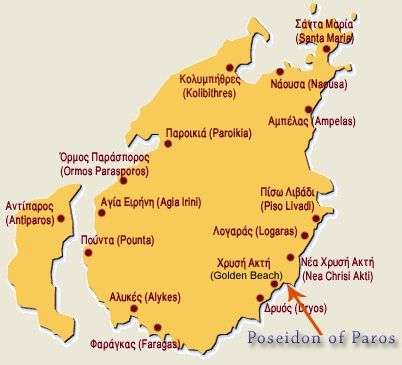 Map of Paros Island