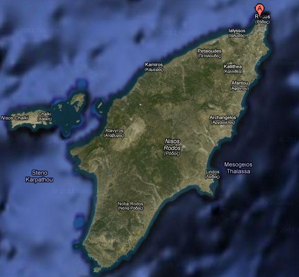 Map of Rhodes