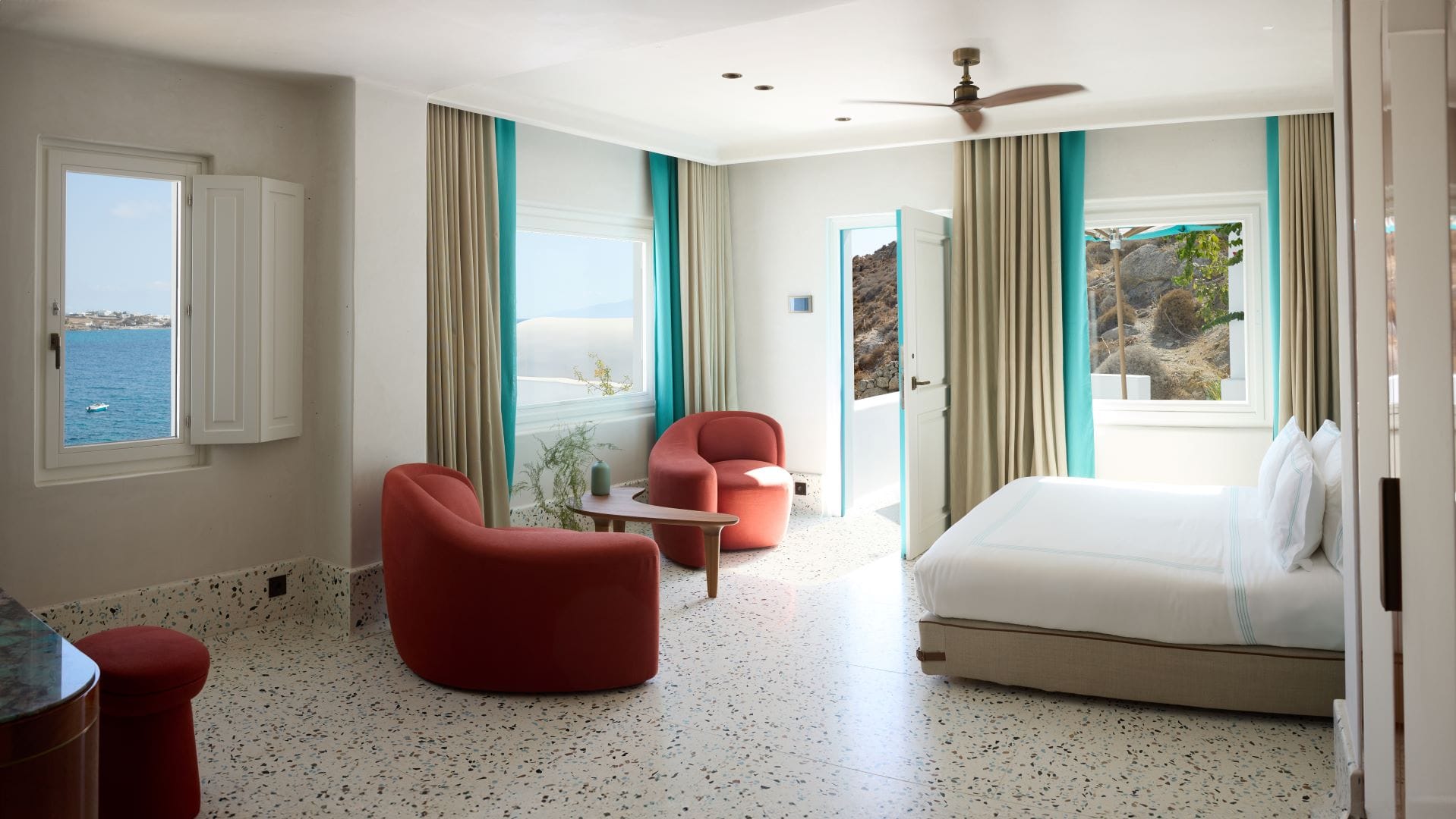 Nammos Hotel Mykonos, Psaru, Grčka — Panoramic Sea View Suite