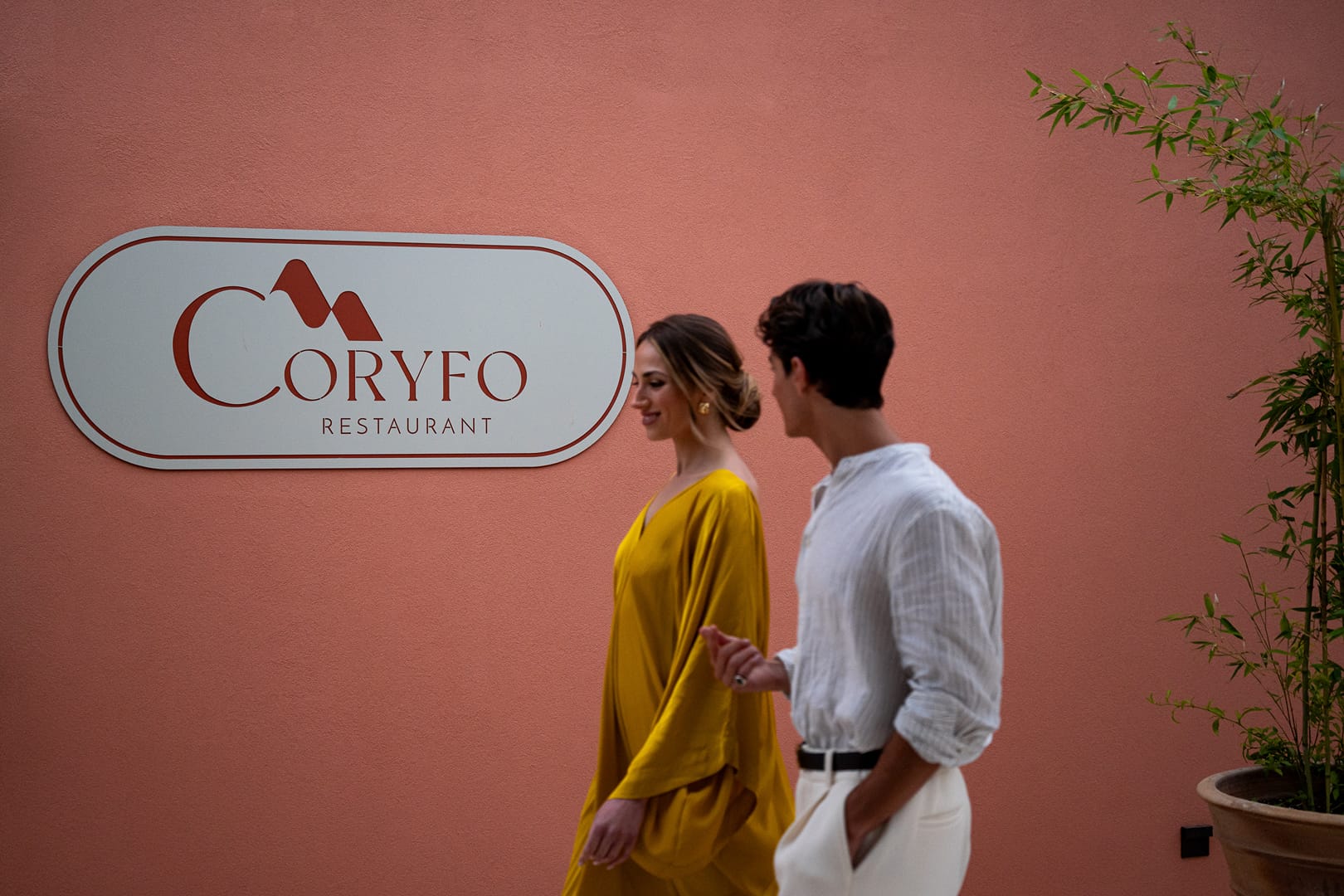 Guests arriving at Coryfo Restaurant at Apollo Corfu