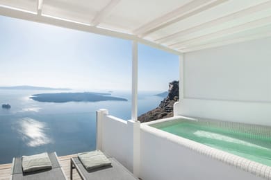 HONEYMOON SUITE - Panoramic Caldera & Volcano Sea View - Private Balcony and Outdoor Tub