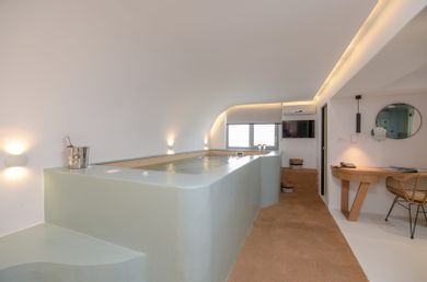 atalanta semibasement suite with steam bath and indoor heated plunge pool