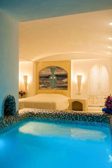 Astarte Suite with private infinity pool indoor couples Jacuzzi and private panoramic terrace with sea/caldera/volcano view