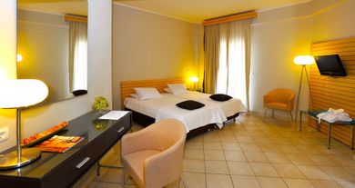 The Double Room City view enjoys great views of the city with a private balcony in light colours and is ideal for your urban stay in downtown Thessaloniki. Approx. size 22 sq meters.