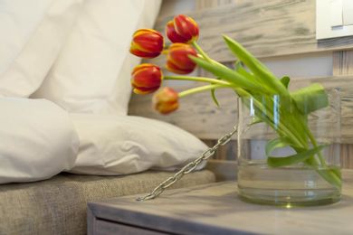 Honeymoon Double Room with Heated Outdoor Whirlpool with Caldera and Sunset View
