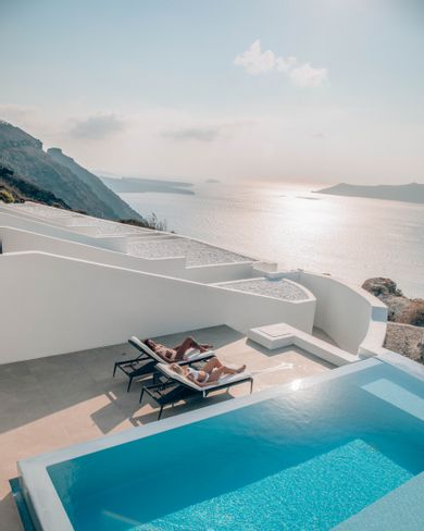 Grand Honeymoon Suite Private Pool with Caldera Sunset View