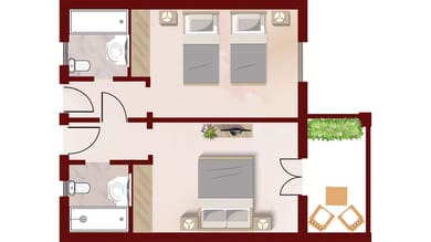Family Interconnecting Loft private balcony