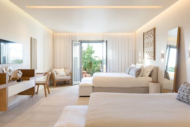 Family Connecting Partial Sea View Suite with 2 Private Hot Tubs and Private Garden 80sq.m