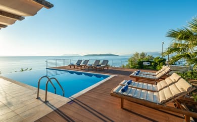 Karavi Villa: 270° Sea Views with Private Sea Access