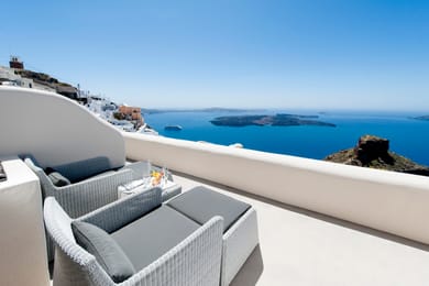 Premium Loft with Private Balcony & Caldera View