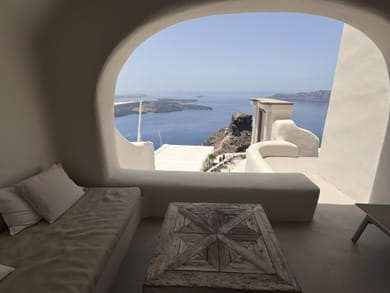 Premium Spa Room with Indoor Hot Tub with Private Balcony & Caldera View