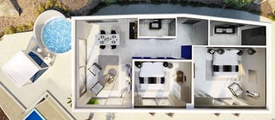 Sanctuary 2 Bedroom Sea View Villa with Private Pool