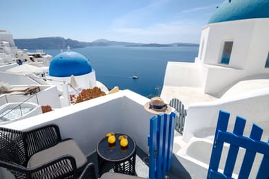 Blue Dome Cave Room with Caldera View