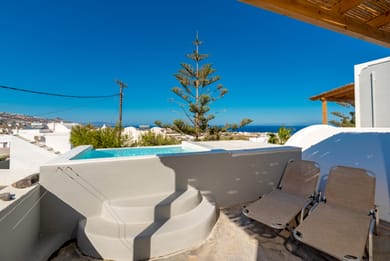 Panoptis Maisonette with private pool & sea view