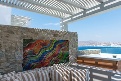4 Bedroom Maisonette with Sharing Pool & Private Jacuzzi & Sea View | Ornos