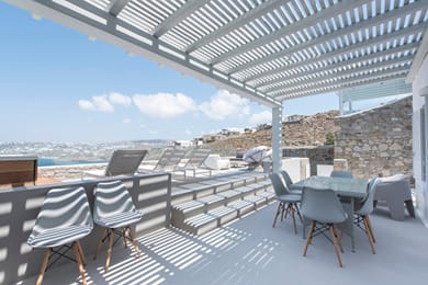 4 Bedroom Maisonette with Sharing Pool & Private Jacuzzi & Sea View | Ornos