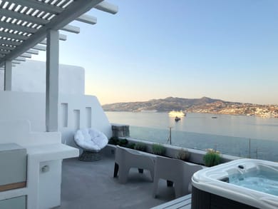 6 Bedroom Villa with Sharing Pool & Private Jacuzzi & Sea View | Ornos