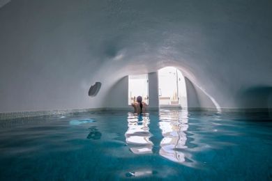 Eros Cave Pool Suite with Outdoor Cave Pool | Sea-Caldera & Direct Sunset Views