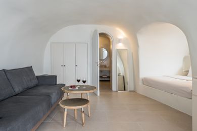 Volcano Junior Suite with Outdoor Jacuzzi | Sea-Caldera & Sunset Views