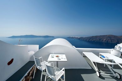 Honeymoon Double Room with Indoor or Outdoor Heated whirlpool with Caldera and Sunset view