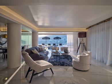 11 BD | Ornos | Villa Aegean View | Private Infinity Pool | Beachfront | Gym | Private Dock