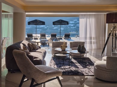 11 BD | Ornos | Villa Aegean View | Private Infinity Pool | Beachfront | Gym | Private Dock