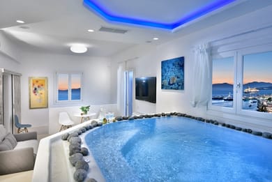 2 BD | Mykonos Town | Elegant Villa |  Private Pool | Indoor Jacuzzi