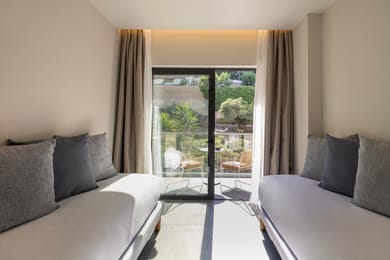 Family Room with bunk beds and sliding door Inland View