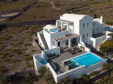 Grand White Villa with Two Private Pools