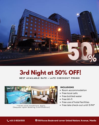 3rd Night at 50% OFF!