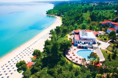 Alexander The Great Beach Hotel In Kriopigi Chalkidiki Greece The Beach Of Alexander Great Hotel Is Designated With Blue Flag And
