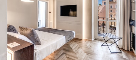 Double Room with Balcony and Pantheon View – Third Floor in the Annex