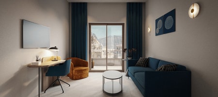 Deluxe King Suite w/ Kitchen & Balcony