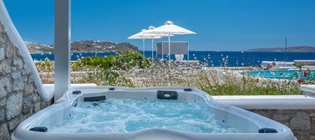 DeLight Boutique Hotel | Mykonos | Deluxe Suite Sea View With Outdoor Jacuzzi