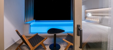 Dazzling Blue Sea View Heated Plunge Pool