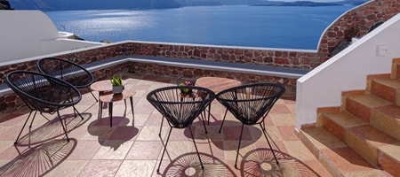 Romantic Cave with Panoramic Caldera View