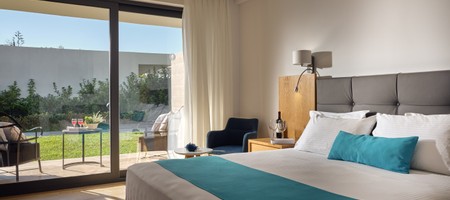 Deluxe Double Room with Pool View and Side Sea View