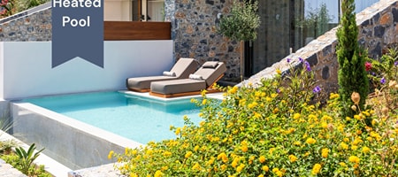 Cave Suite with Heated Private Pool Garden  View
