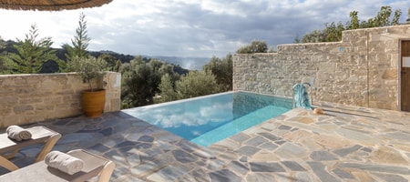 Suite Cottage  with private heated pool.
