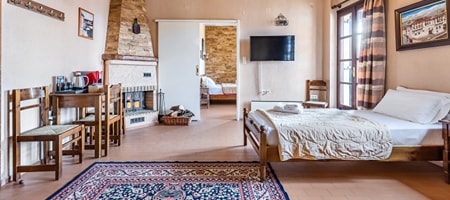 One Bedroom Apartment Fireplace