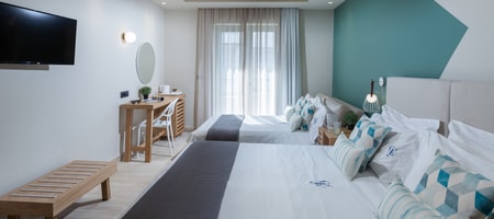 Spacious Family Quad Room Sea Side View